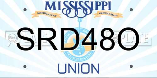 SRD48O Mississippi License Plate