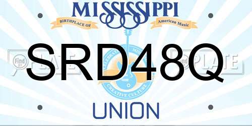 SRD48Q Mississippi License Plate