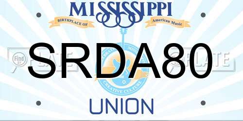 SRDA80 Mississippi License Plate