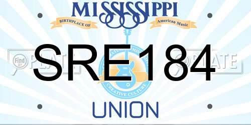 SRE184 Mississippi License Plate