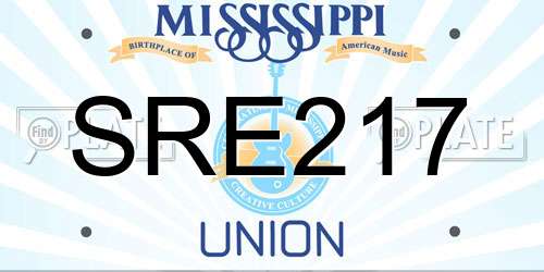 SRE217 Mississippi License Plate