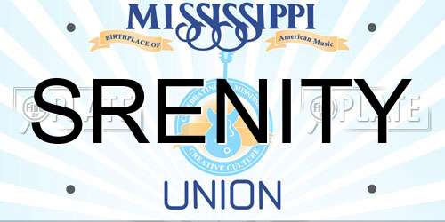 SRENITY Mississippi License Plate