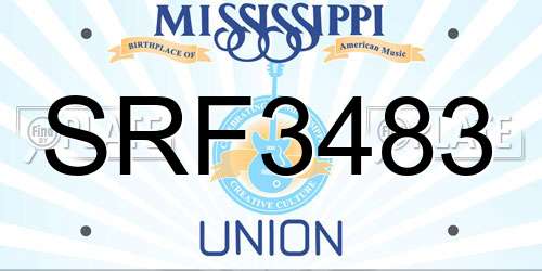SRF3483 Mississippi License Plate