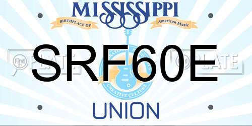 SRF60E Mississippi License Plate