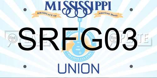 SRFG03 Mississippi License Plate