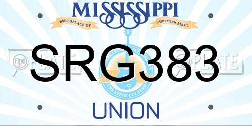 SRG383 Mississippi License Plate