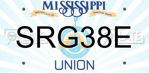 SRG38E Mississippi License Plate