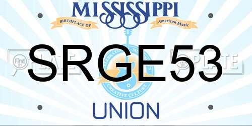 SRGE53 Mississippi License Plate