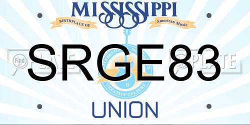 SRGE83 Mississippi License Plate