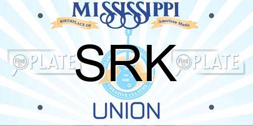 SRK Mississippi License Plate