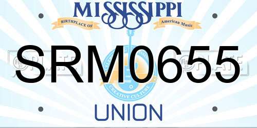 SRM0655 Mississippi License Plate