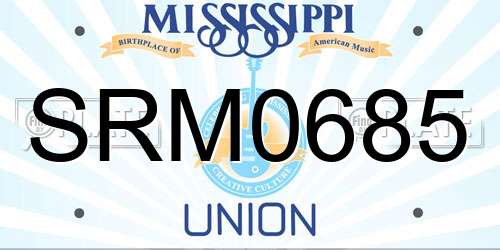SRM0685 Mississippi License Plate
