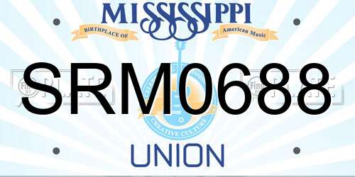 SRM0688 Mississippi License Plate