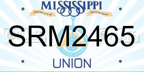 SRM2465 Mississippi License Plate