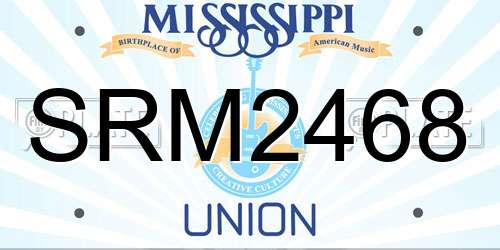SRM2468 Mississippi License Plate