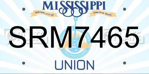 SRM7465 Mississippi License Plate