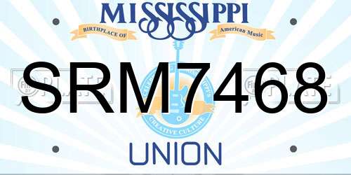 SRM7468 Mississippi License Plate