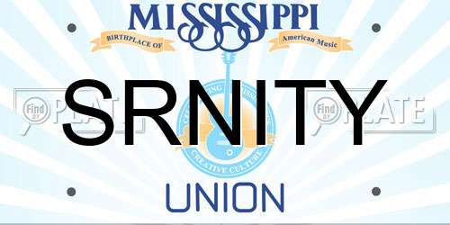 SRNITY Mississippi License Plate