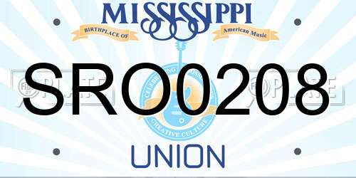 SRO0208 Mississippi License Plate