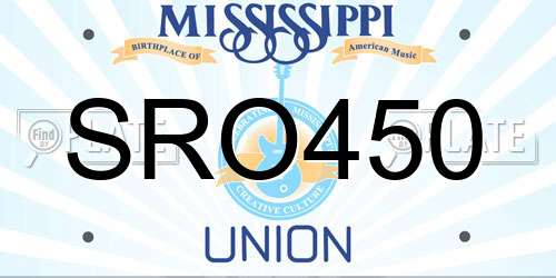 SRO450 Mississippi License Plate