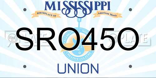 SRO45O Mississippi License Plate