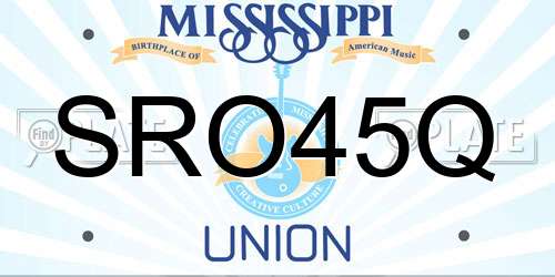 SRO45Q Mississippi License Plate
