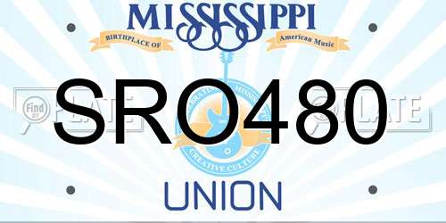 SRO480 Mississippi License Plate