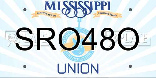 SRO48O Mississippi License Plate