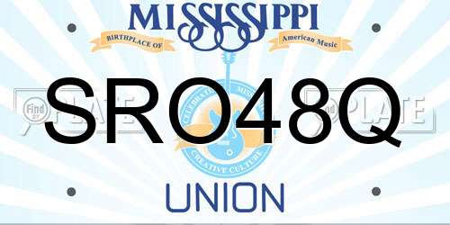 SRO48Q Mississippi License Plate