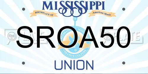 SROA50 Mississippi License Plate