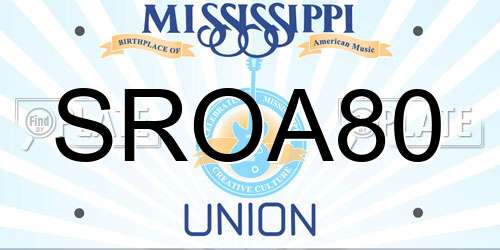 SROA80 Mississippi License Plate