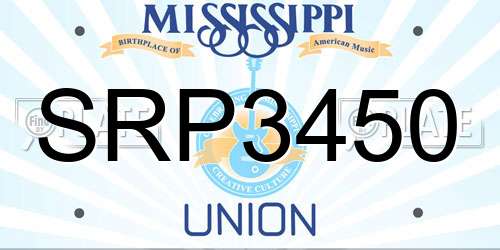 SRP3450 Mississippi License Plate