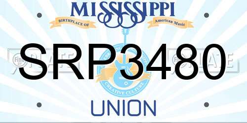 SRP3480 Mississippi License Plate