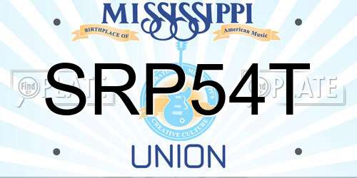 SRP54T Mississippi License Plate