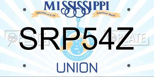 SRP54Z Mississippi License Plate