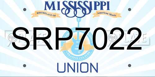 SRP7022 Mississippi License Plate