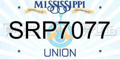 SRP7077 Mississippi License Plate