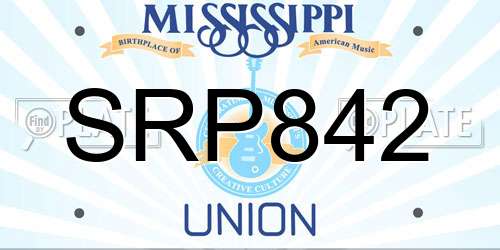 SRP842 Mississippi License Plate