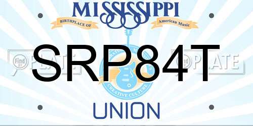 SRP84T Mississippi License Plate