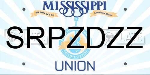 SRPZDZZ Mississippi License Plate