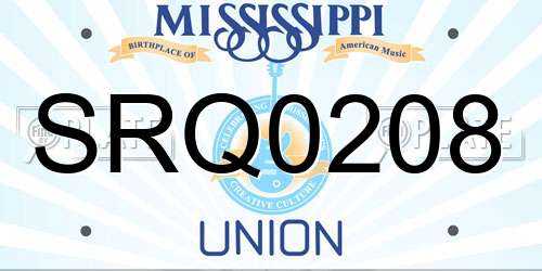 SRQ0208 Mississippi License Plate