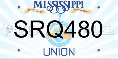SRQ480 Mississippi License Plate