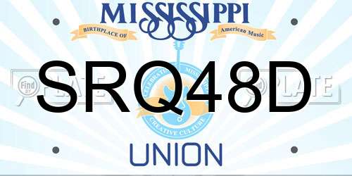 SRQ48D Mississippi License Plate