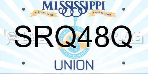SRQ48Q Mississippi License Plate