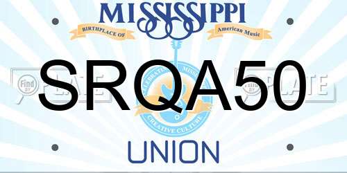 SRQA50 Mississippi License Plate