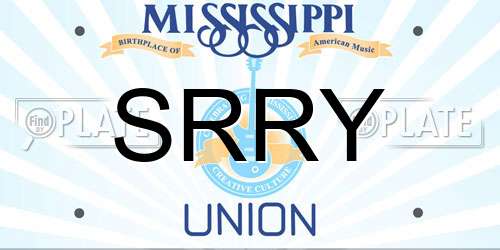SRRY Mississippi License Plate