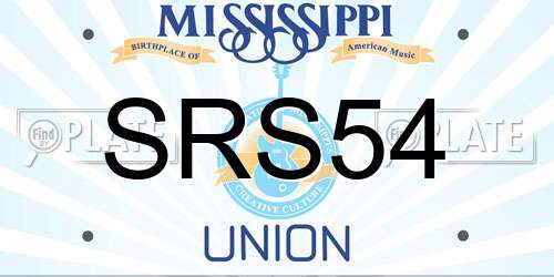 SRS54 Mississippi License Plate
