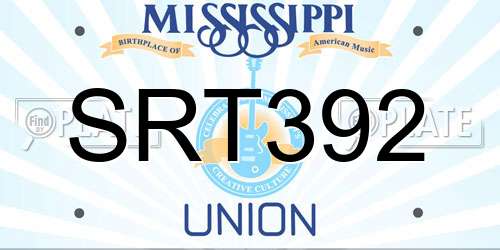 SRT392 Mississippi License Plate