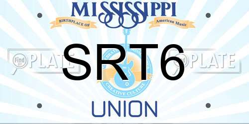 SRT6 Mississippi License Plate