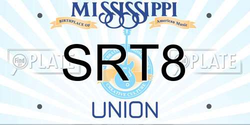 SRT8 Mississippi License Plate